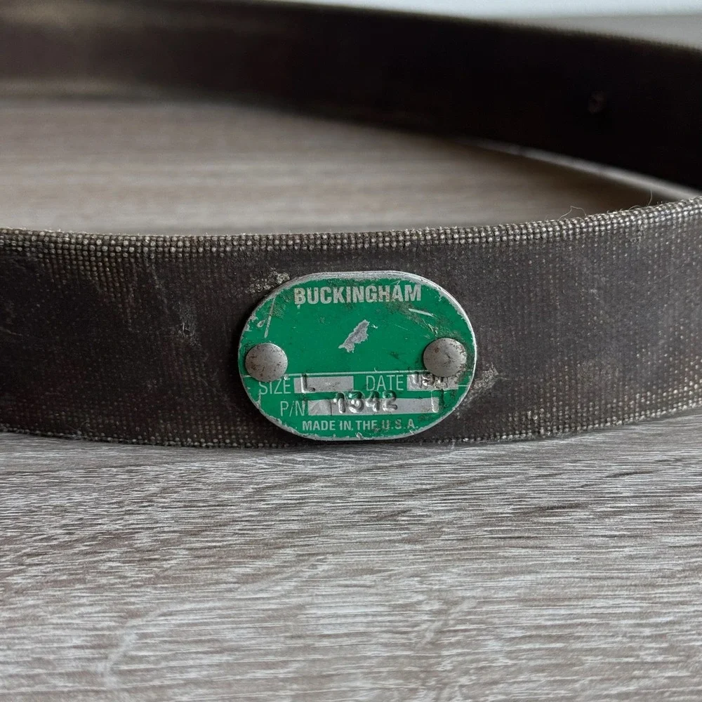 Buckingham Brown Coated Canvas Work Belt USA Made P/N 1342 Size Large Industrial